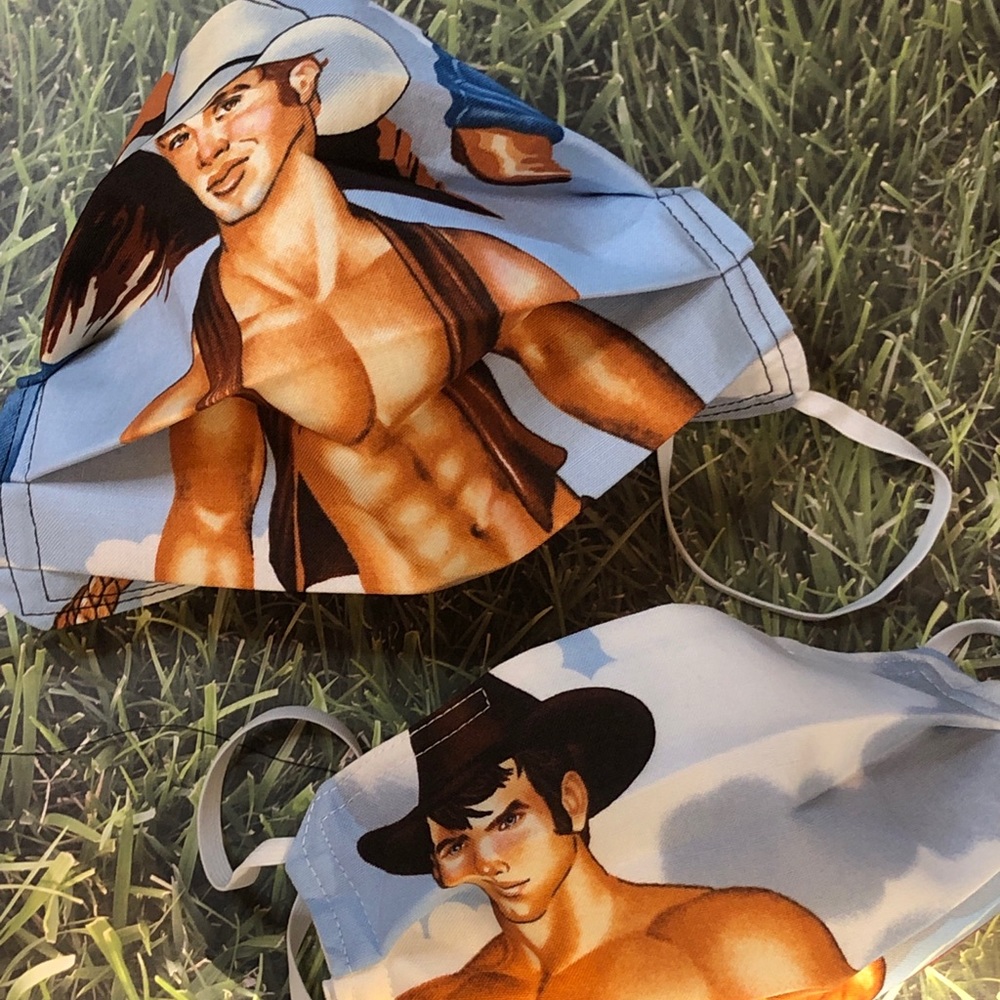 Vintage cowboys face mask #91